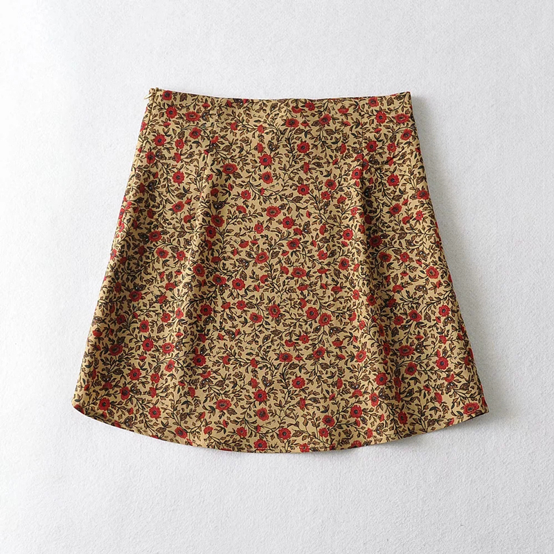 Women Slip Mini Skirt In Floral Print Vintage Floral Print Mini Skirt alx