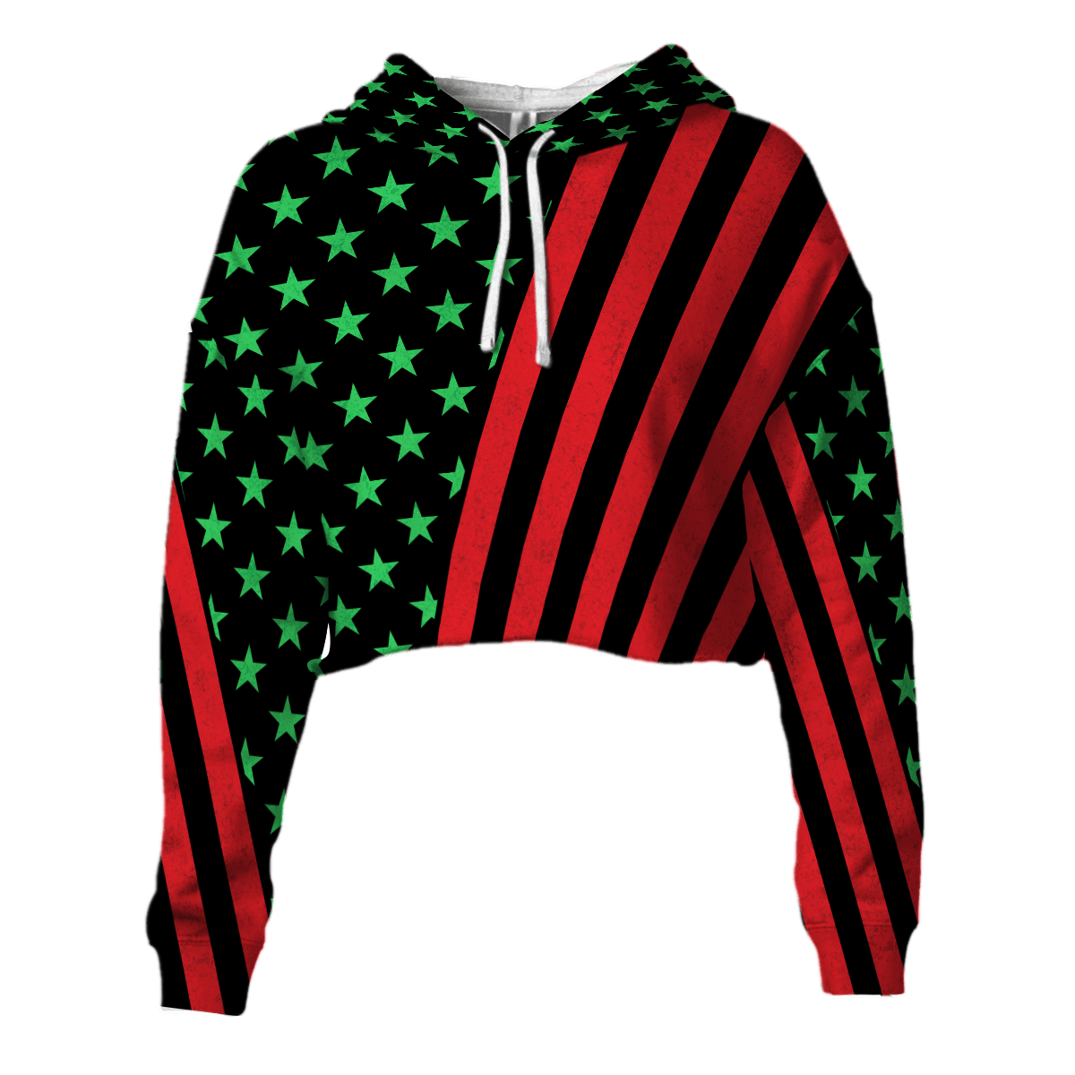 Wonder Print Hoodie – African American Flag Croptop Hoodie