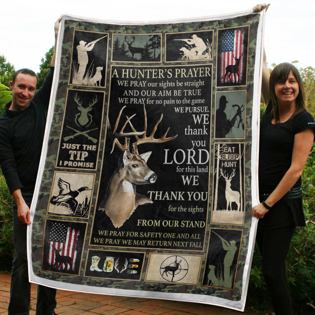 Prayer Of A Hunter Hunting Gift Fleece Blanket - Quilt Blanket Fleece Blanket, Blanket Sofa Bed, 3D Blanket Teesummer