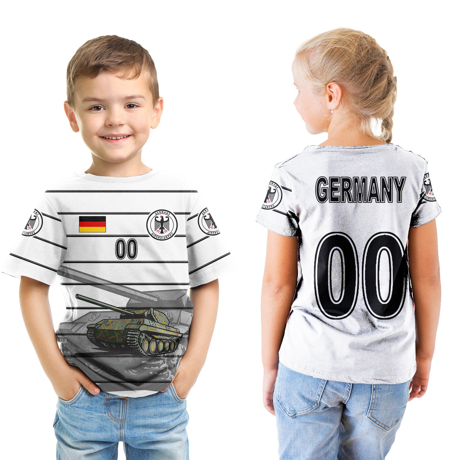 (Custom) Germany Tank T-shirt Kid Euro Soccer A27