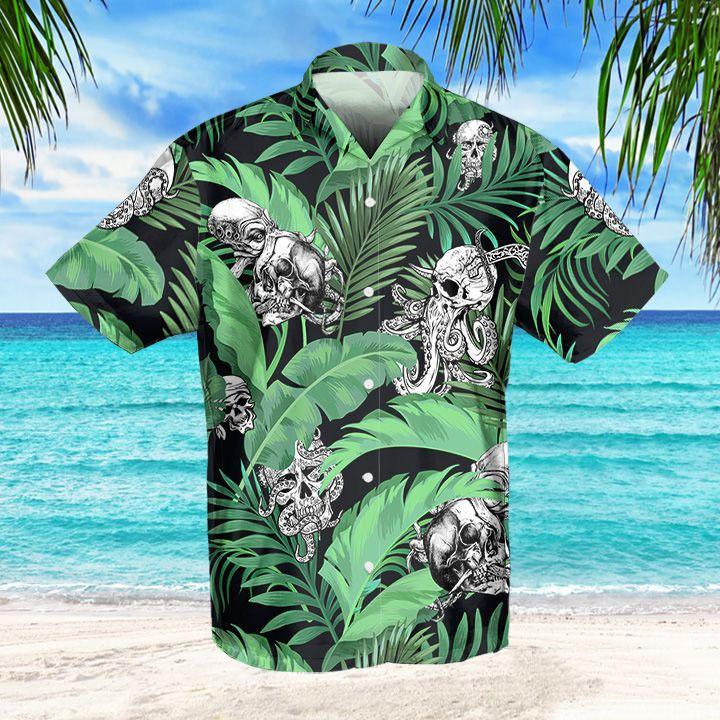 Skull Octopus Tropical Hawaii Shirt Ha66474