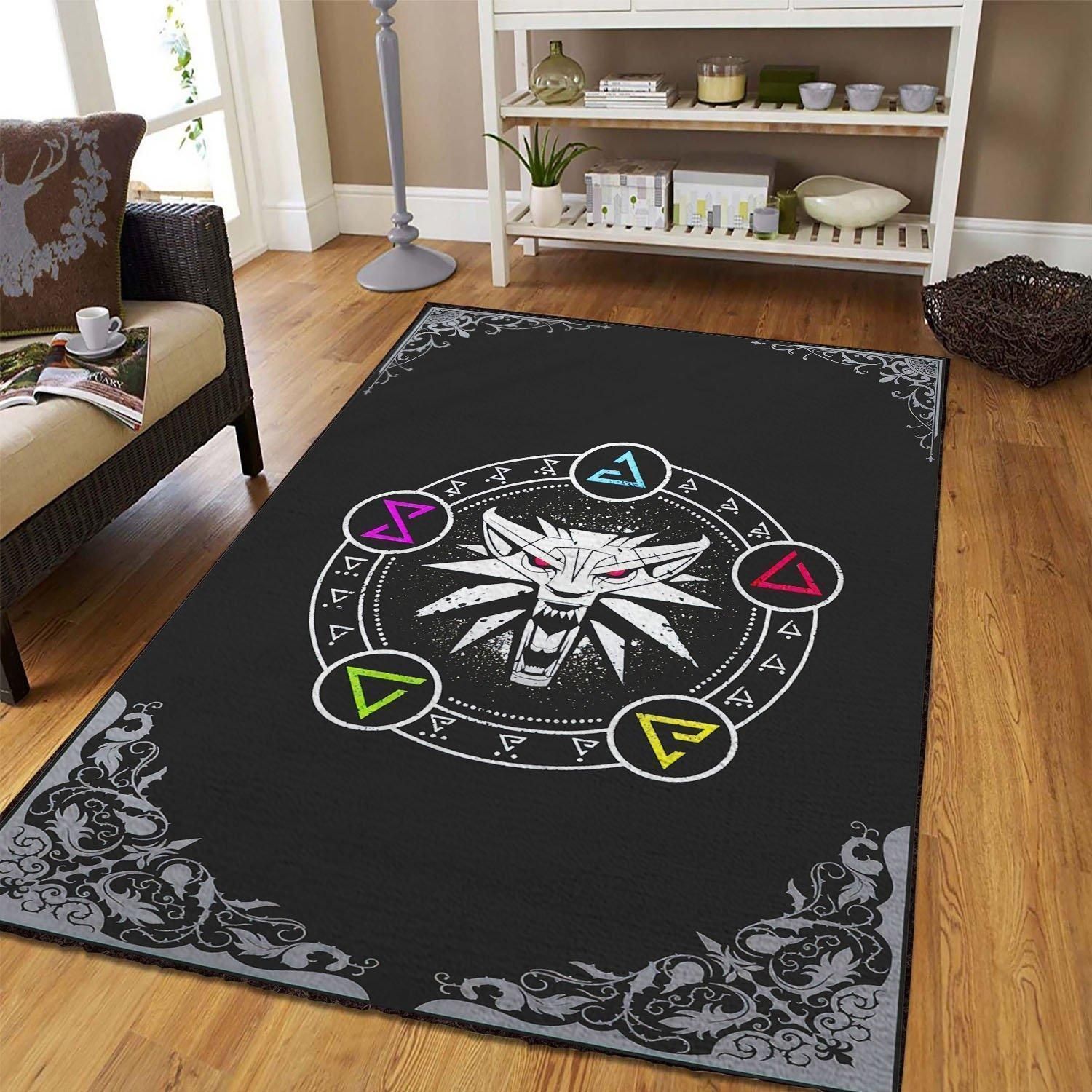 The Witcher Logo Gaming Area Rugs Gaming Living Room Carpet Local Brands Floor Decor The Us Decor