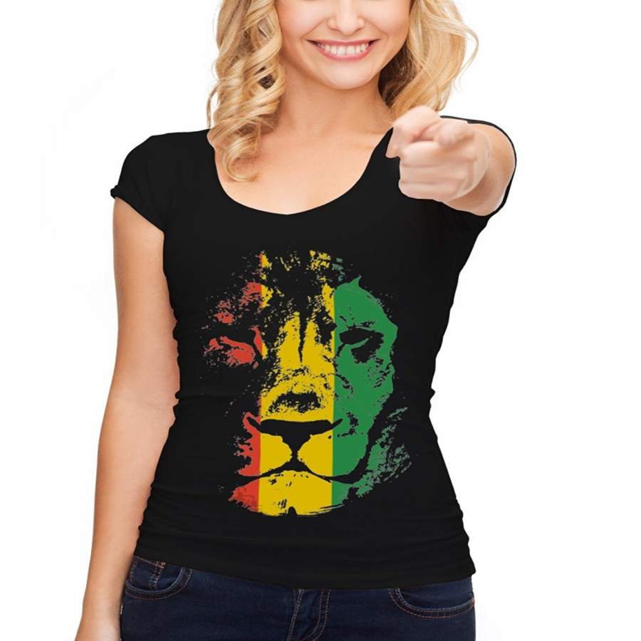 Rasta Lion Women’s Megan Crew Neck T-Shirt