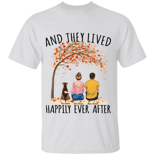 And They Lived Happily Ever After Couples And Dog, Cat Personalized T-Shirt Ts-Tu161