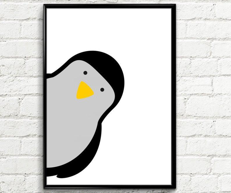 Penguin Poster, Kids Animal Print, Nursery Decor, Penguin Print