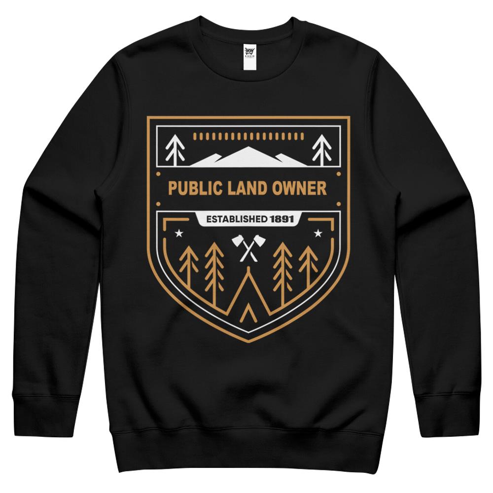 Public Land Owner Camping Overland Nature Crewneck Sweatshirt