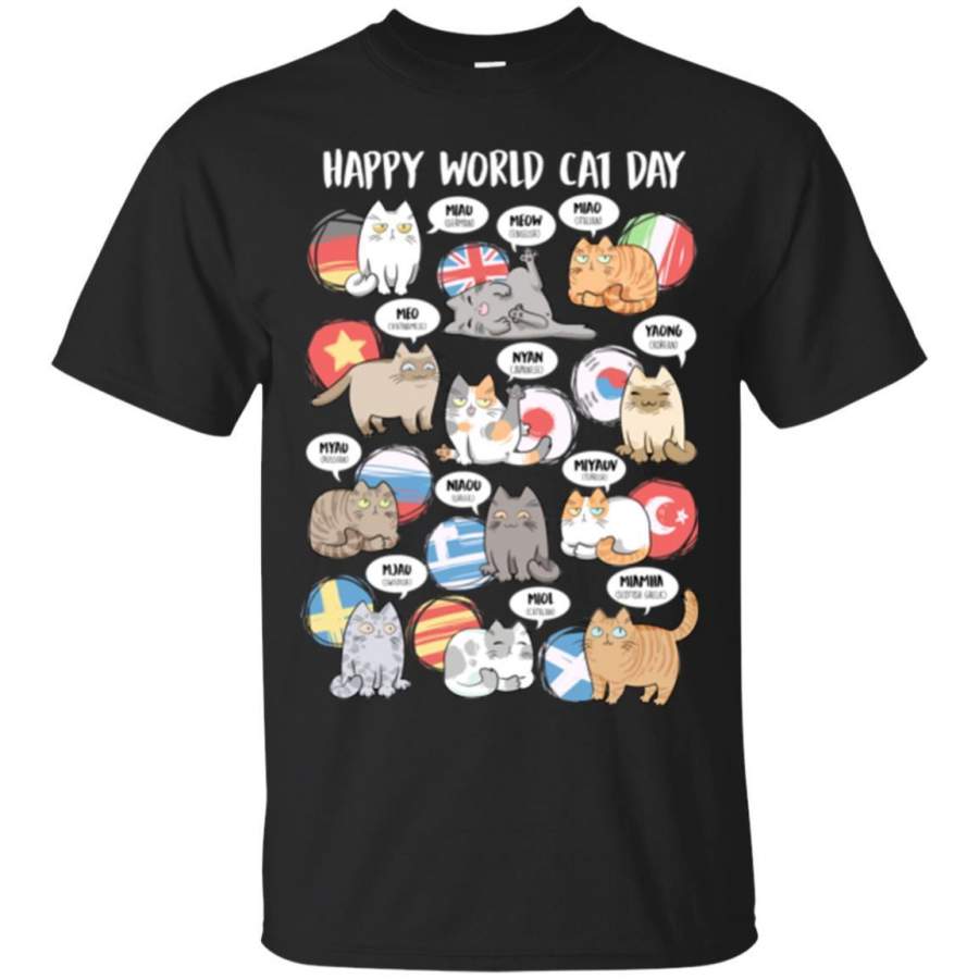 Cat T Shirt Happy World Cat Day Kitten Activity For Cat Lovers Shirts