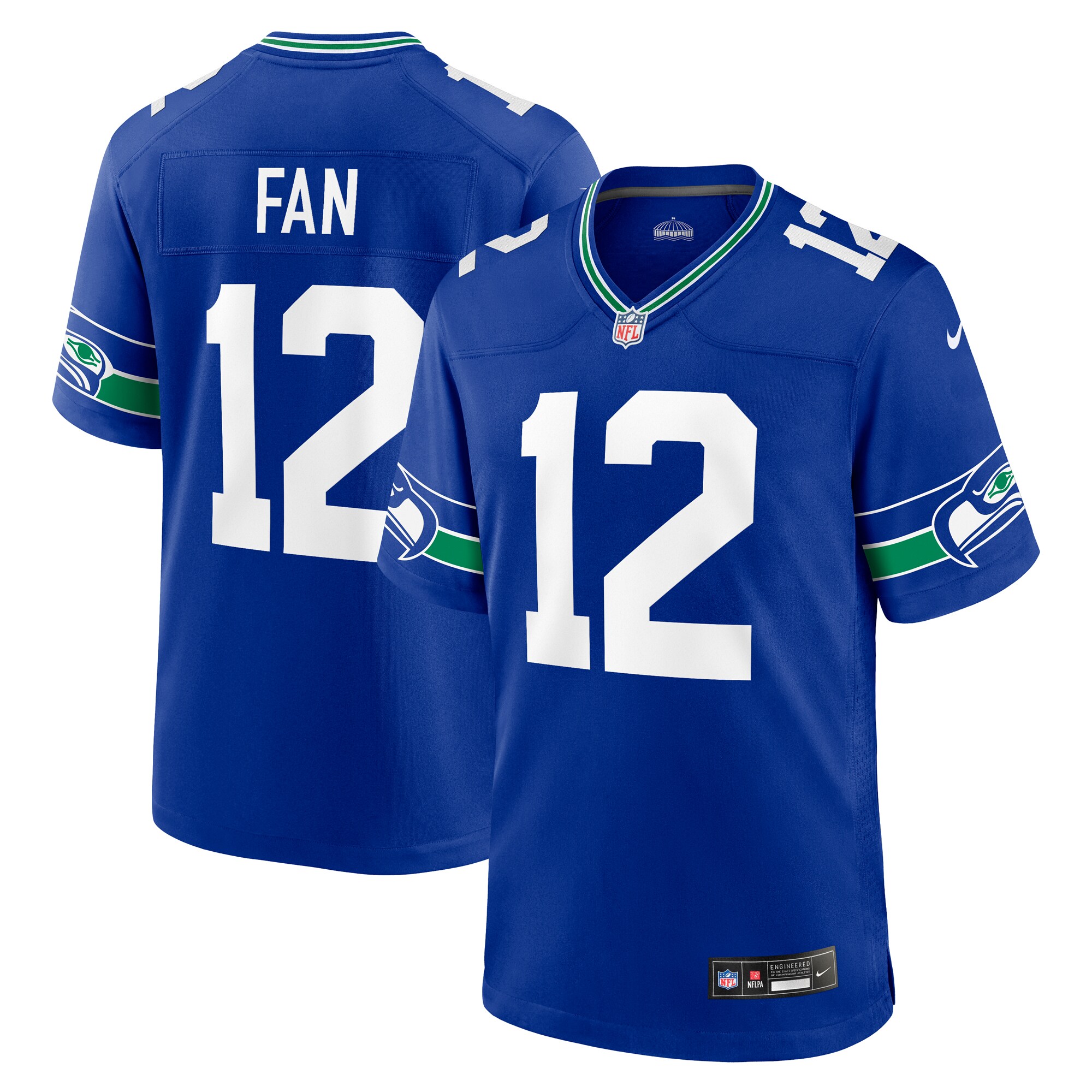 12s Seattle Seahawks Throwback Player Game Jersey – Royal