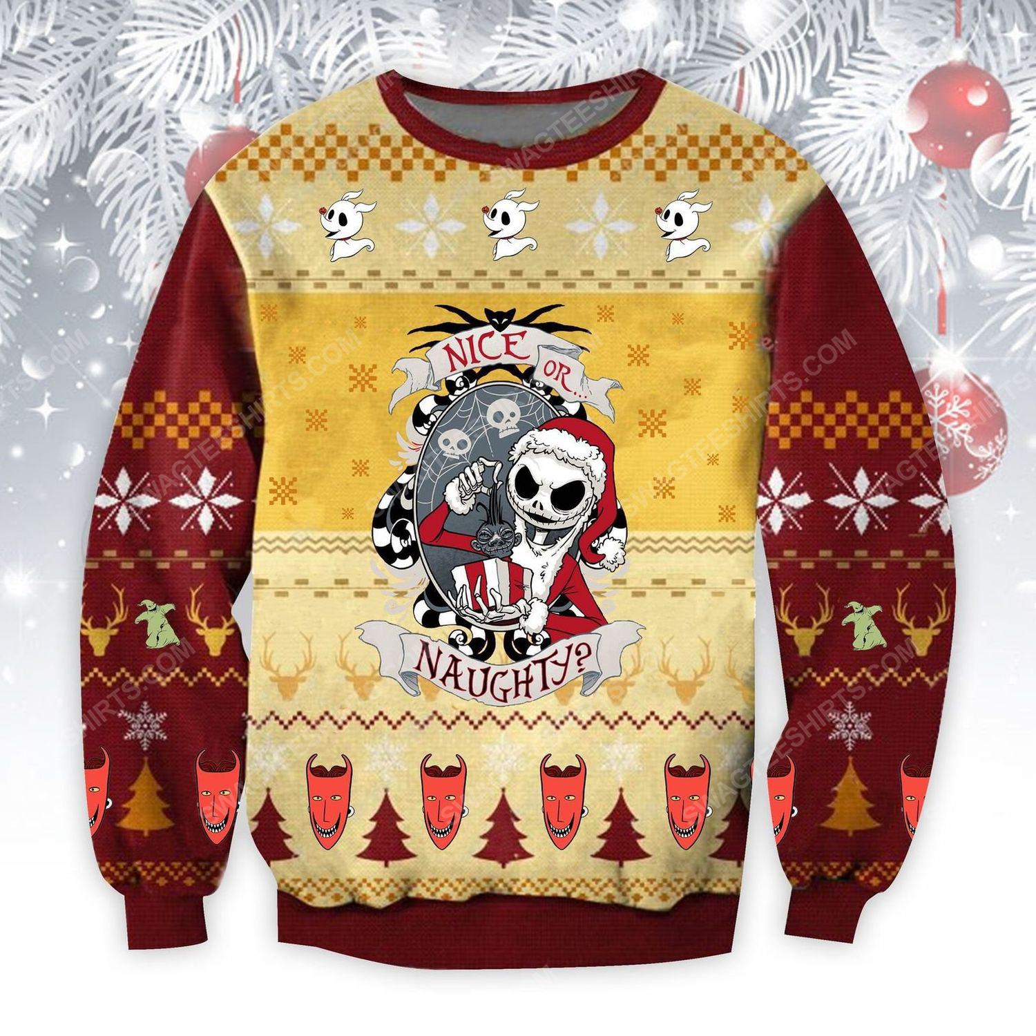 [Special Edition] Jack Skellington Nice Or Naughty ​Ugly Christmas Sweater – Maria