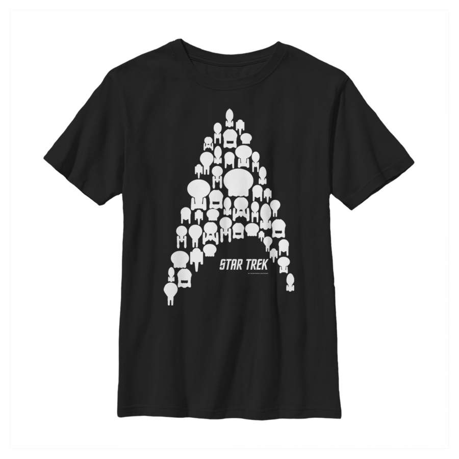 Star Trek Boy’s Starfleet Ship Collage  T Shirt