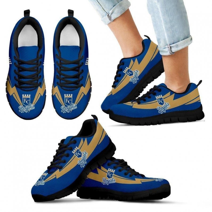 Three Amazing Good Line Charming Logo Kansas City Royals Sneakers #865