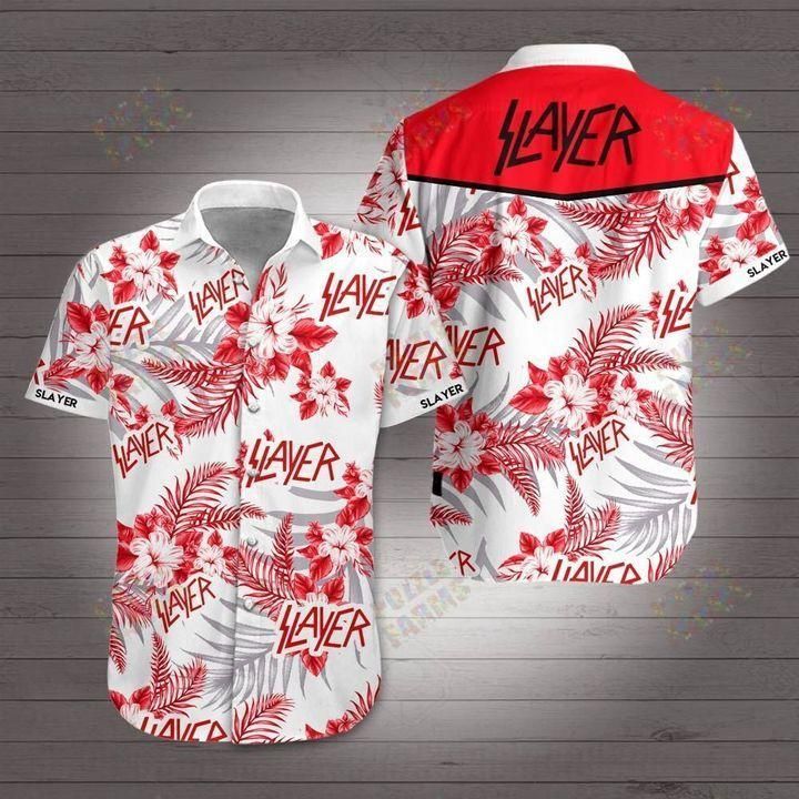 Slayer Rock Band Hawaii Shirt White Men Women Beach Wear Short Sleeve Ha94391