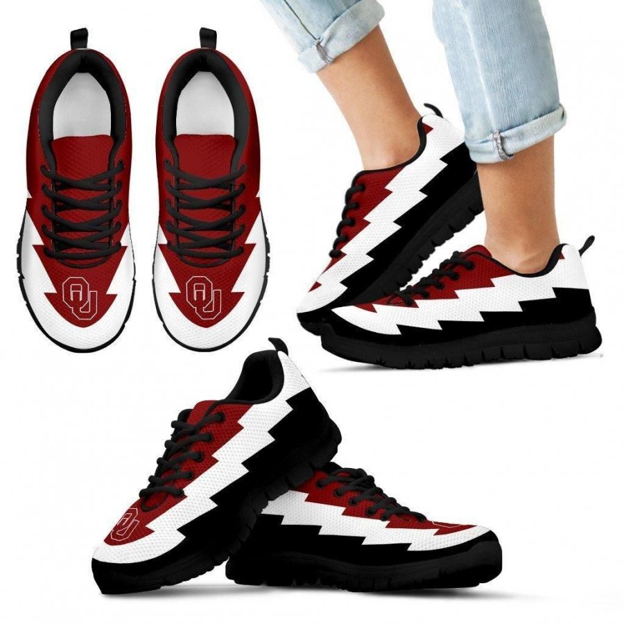 Amazing New Oklahoma Sooners Sneakers Jagged Saws Creative Draw #659