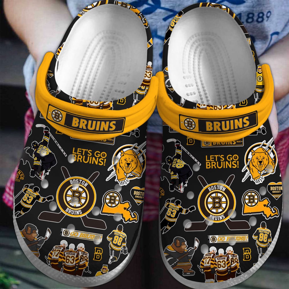 Boston Bruins Ice hockey team NHL Sport Crocs Clogs Crocband Shoes Comfortable For Men Women and Kids 2