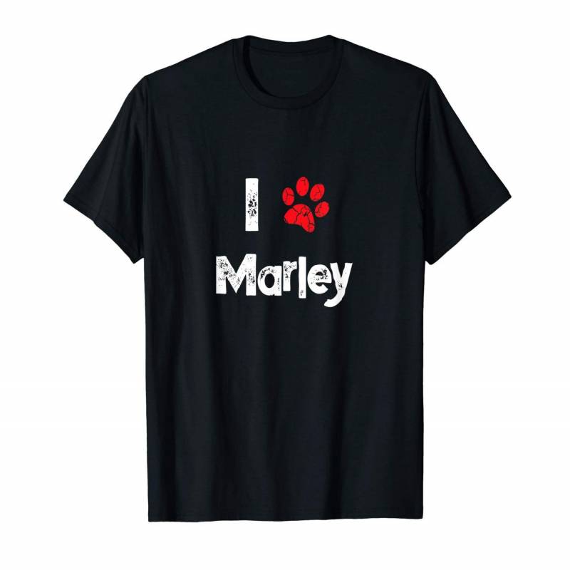 Cute Dog Name Marley Pet Puppy Dog Paw Lover Quote Gift T-shirt