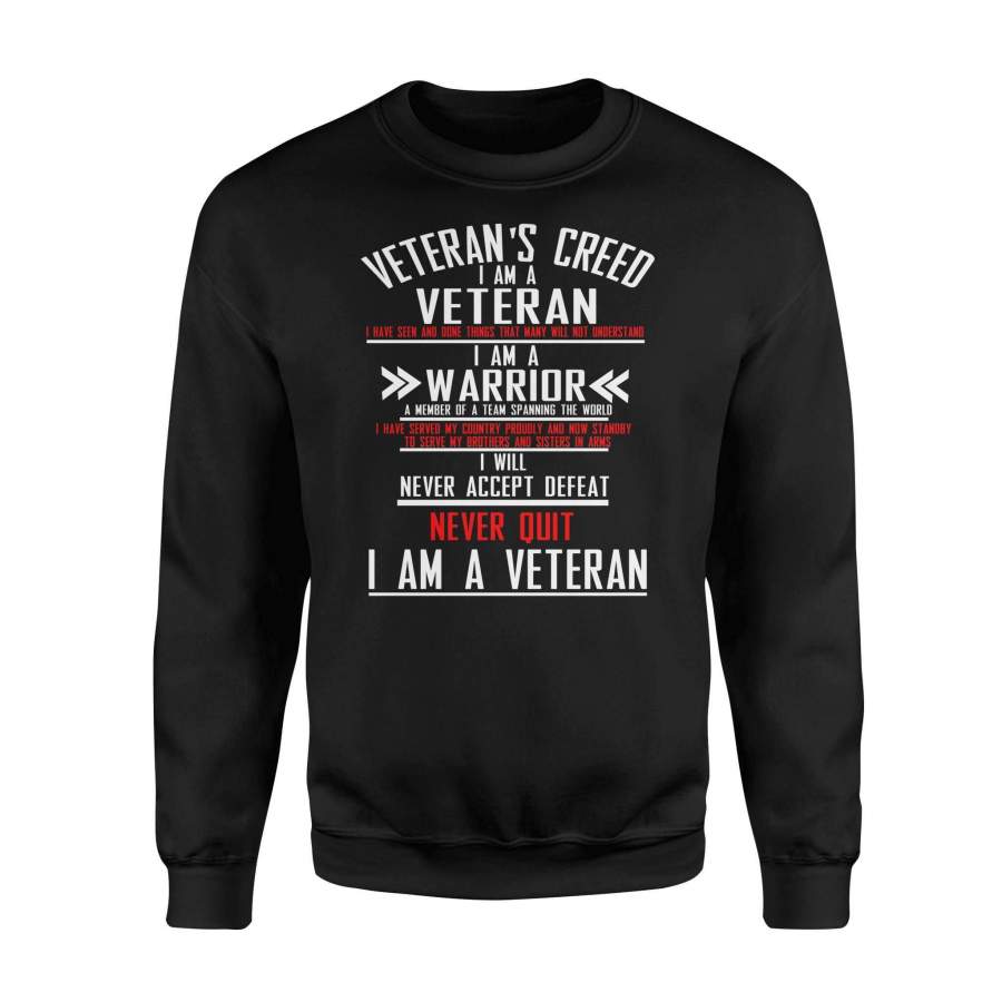 Veterans – Never quit – Standard Fleece Sweatshirt