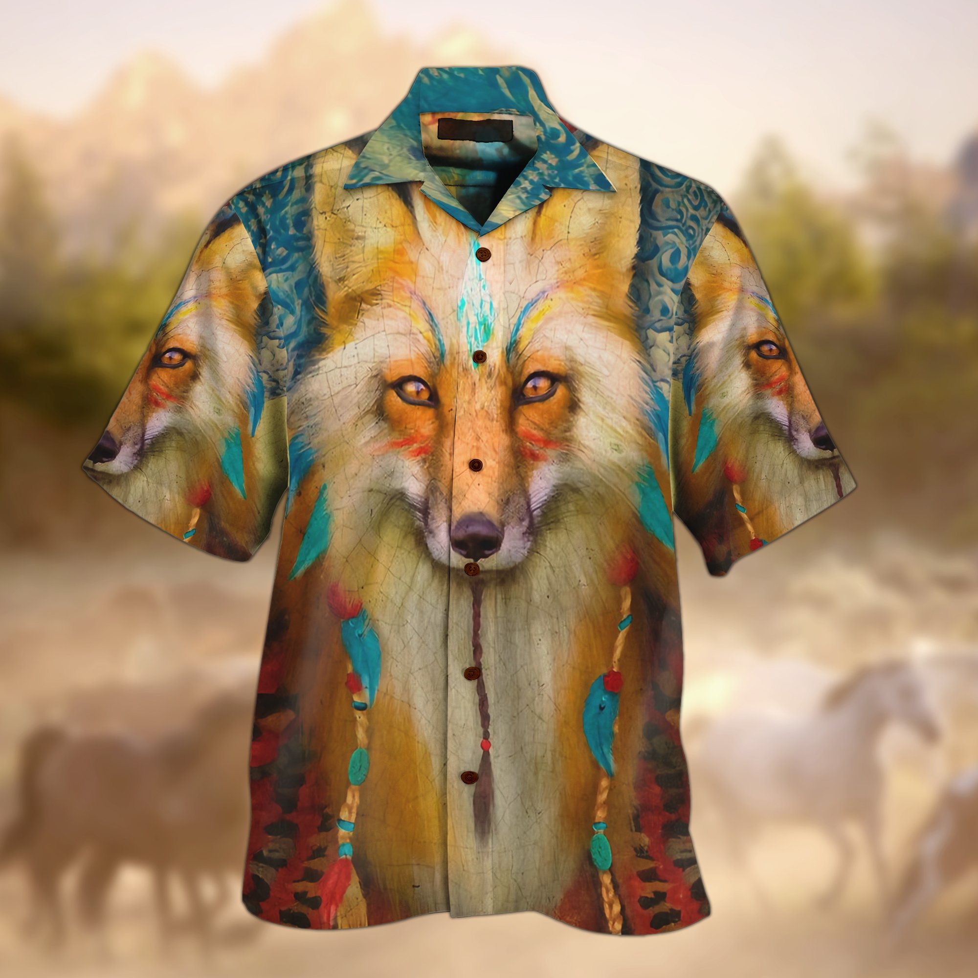 Native Fox 3D All Over Printed Hawaiian Shirt And Short