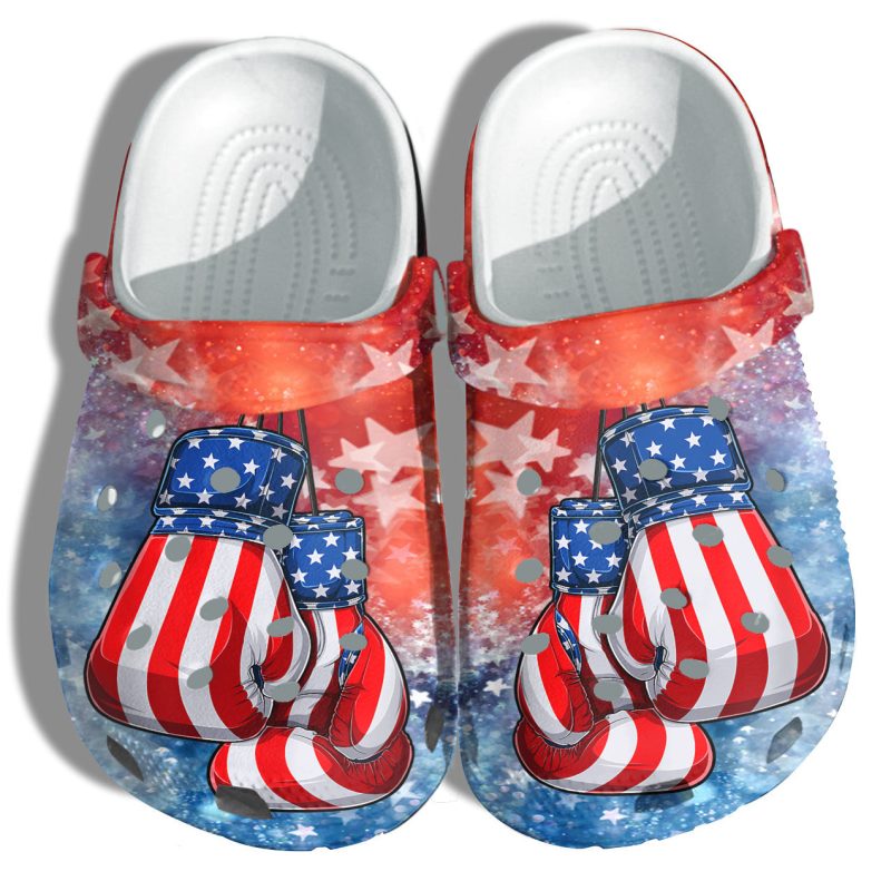 Boxing Fighter Breast Cancer America Flag Shoes Gift Women – Usa Pugilism Soldiers Veterans 4Th Of July Shoes Birthday Gift