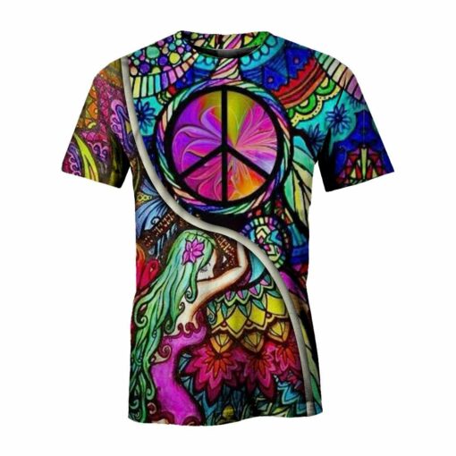 The Girl With Hippie 3D All Over Printed Shirts For Men And Women, Gift For Hippie Lover, Hippie Soul