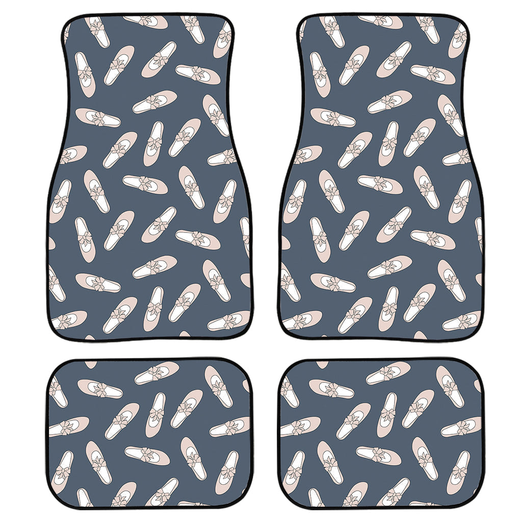 Pink Ballet Shoes Pattern Print Front And Back Car Floor Mats, Front Car Mat