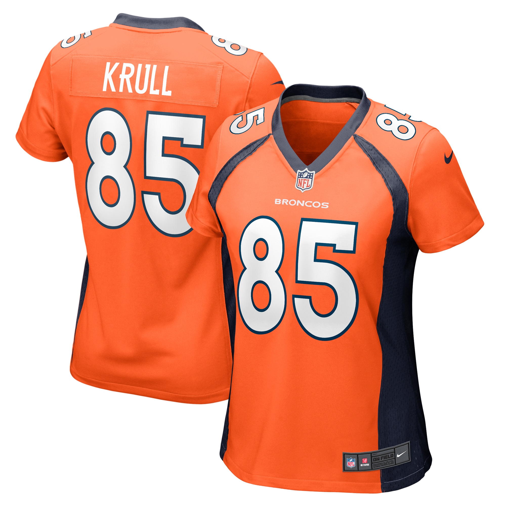 Women’s Denver Broncos Lucas Krull  Orange Team Game Jersey