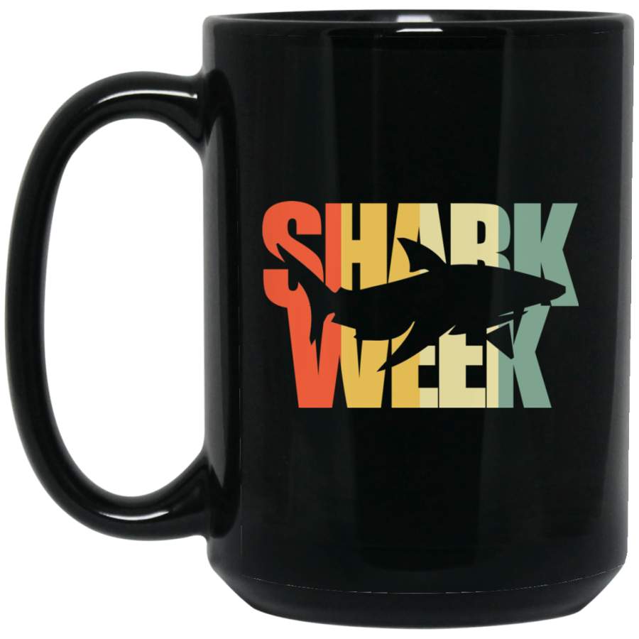 Vintage Week of The Shark – New 2018 Novelty Graphic BM15OZ 15 oz. Black Mug