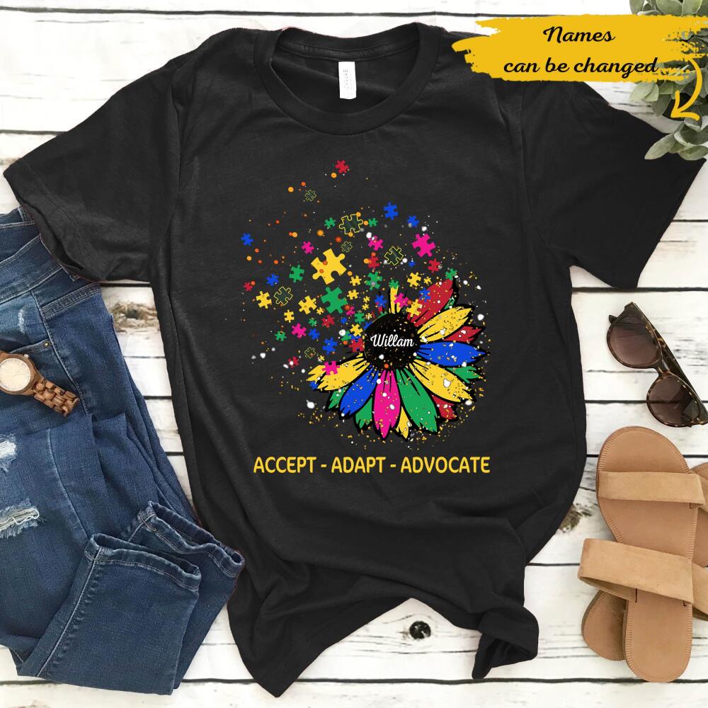 Personalized Sunflower Puzzle Autism Awareness Gift Ideas – Standard T-Shirt Hoodie