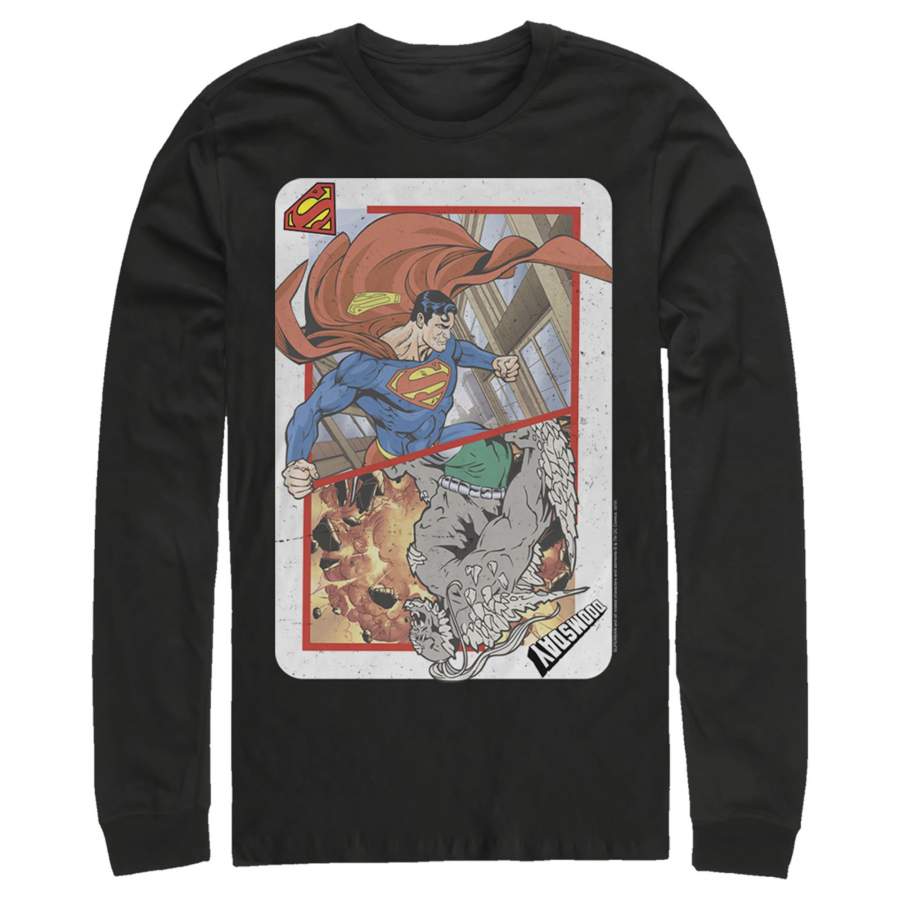 Superman Men’s Super Doom Playing Card  Long Sleeve Shirt