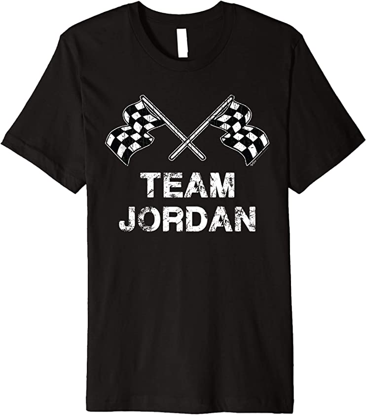 Vintage Team Jordan Family Name Checkered Flag Racing Premium T-Shirt