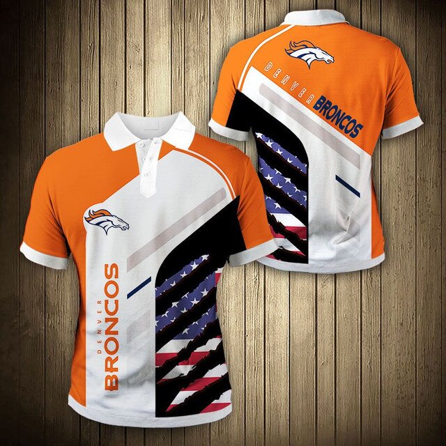 Denver Broncos American Flag Polo Shirt