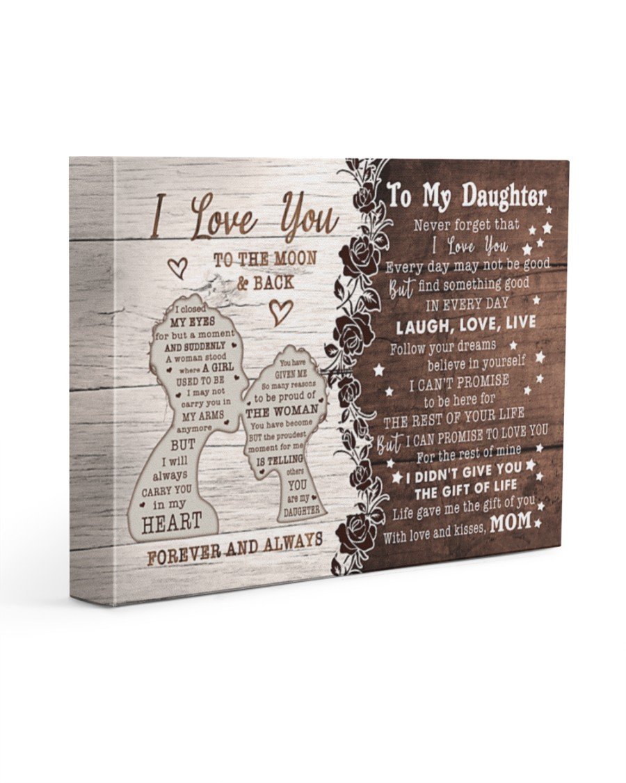 To My Daughter Follow Your Dream Personalized Name Canvas Perfect Gift From Mom To Daughter Poster Wall Art Home Decor