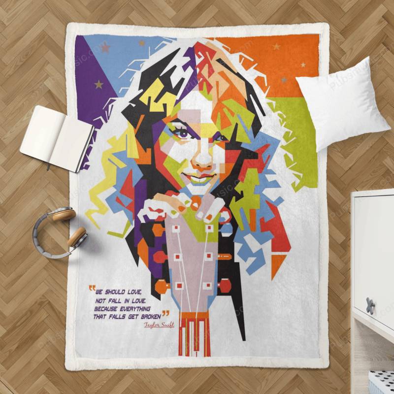 taylor swift on pop art – Pop Art Illustration Sherpa Fleece Blanket