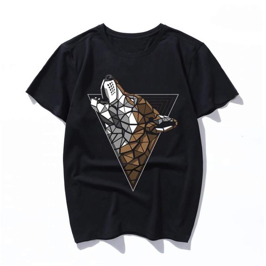 cyber wolf punk 90s funny T Shirt Harajuku clothes Men Male Tshirt Aesthetic Anime Women Female T-shirt Tees Fashion Ullzang