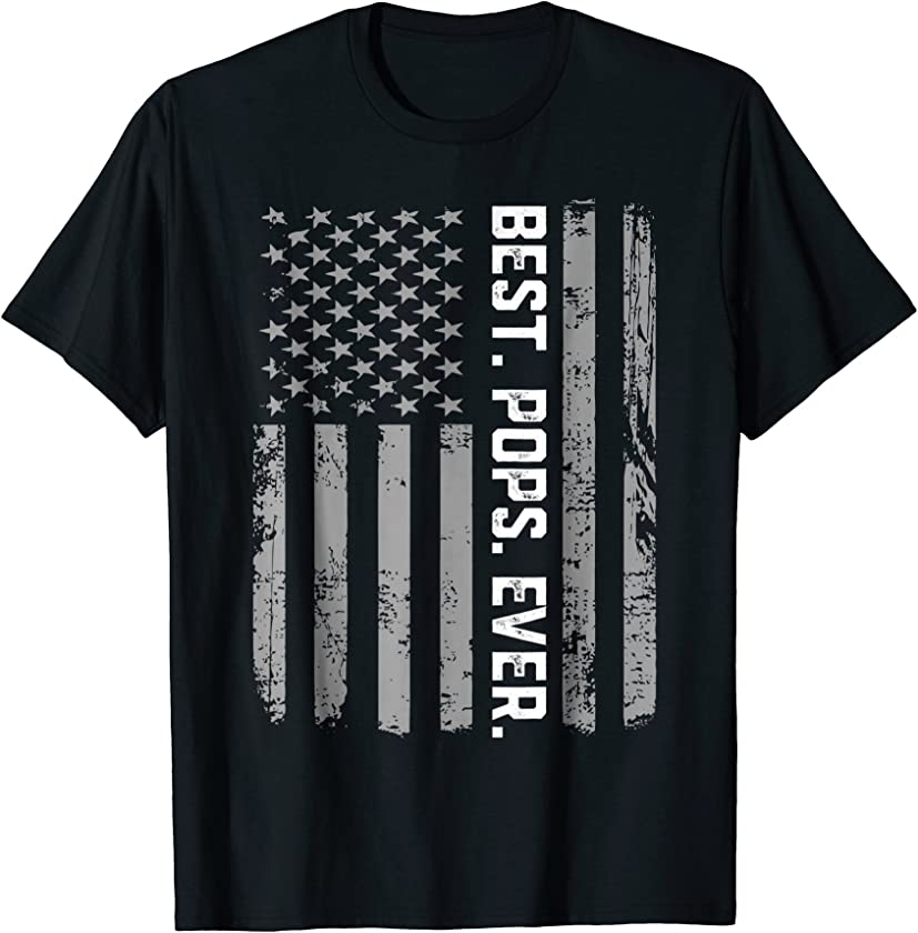 Best Pops Ever Vintage American Flag T Shirt