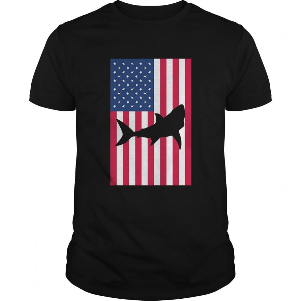 Usa American Flag Shark Silhouette Shirt  Tshirt Guys Tee 949659839