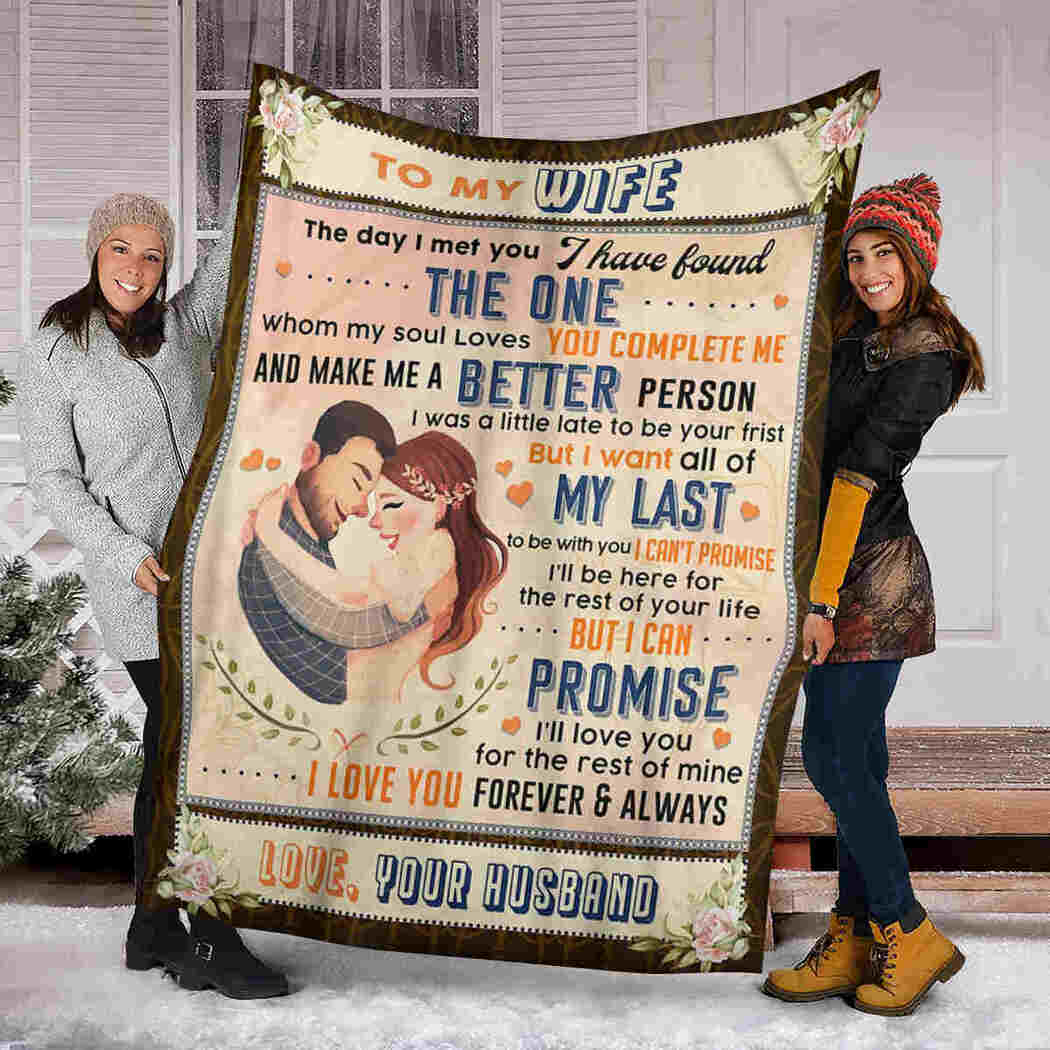 To My Wife Make Me A Better Person Fleece Blanket Gift For Valentine’S Day To Wife Home Decor Bedding Couch Sofa Soft And Comfy Cozy