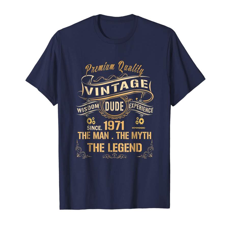 47th Birthday gift shirt Vintage dude 1971 47 year old tee