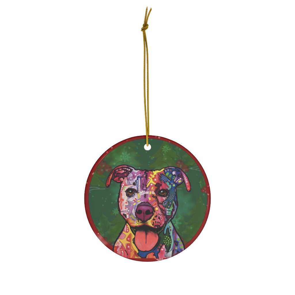 Staffordshire Terrier (Staffie) Design Ceramic Christmas Ornaments – Dean Russo Art