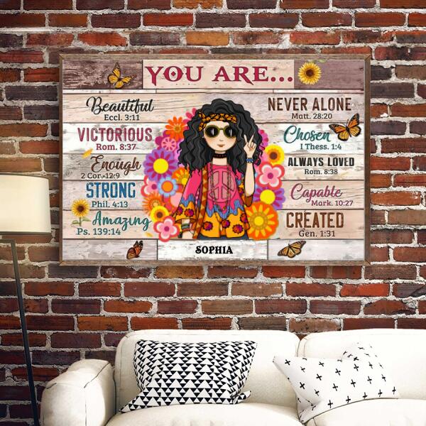 Personalized Poster, You Are Hippie Poster, Hippie Girl Wall Art, Gift Hippie Decor, Gift For Hippie Lovers, Home Decor