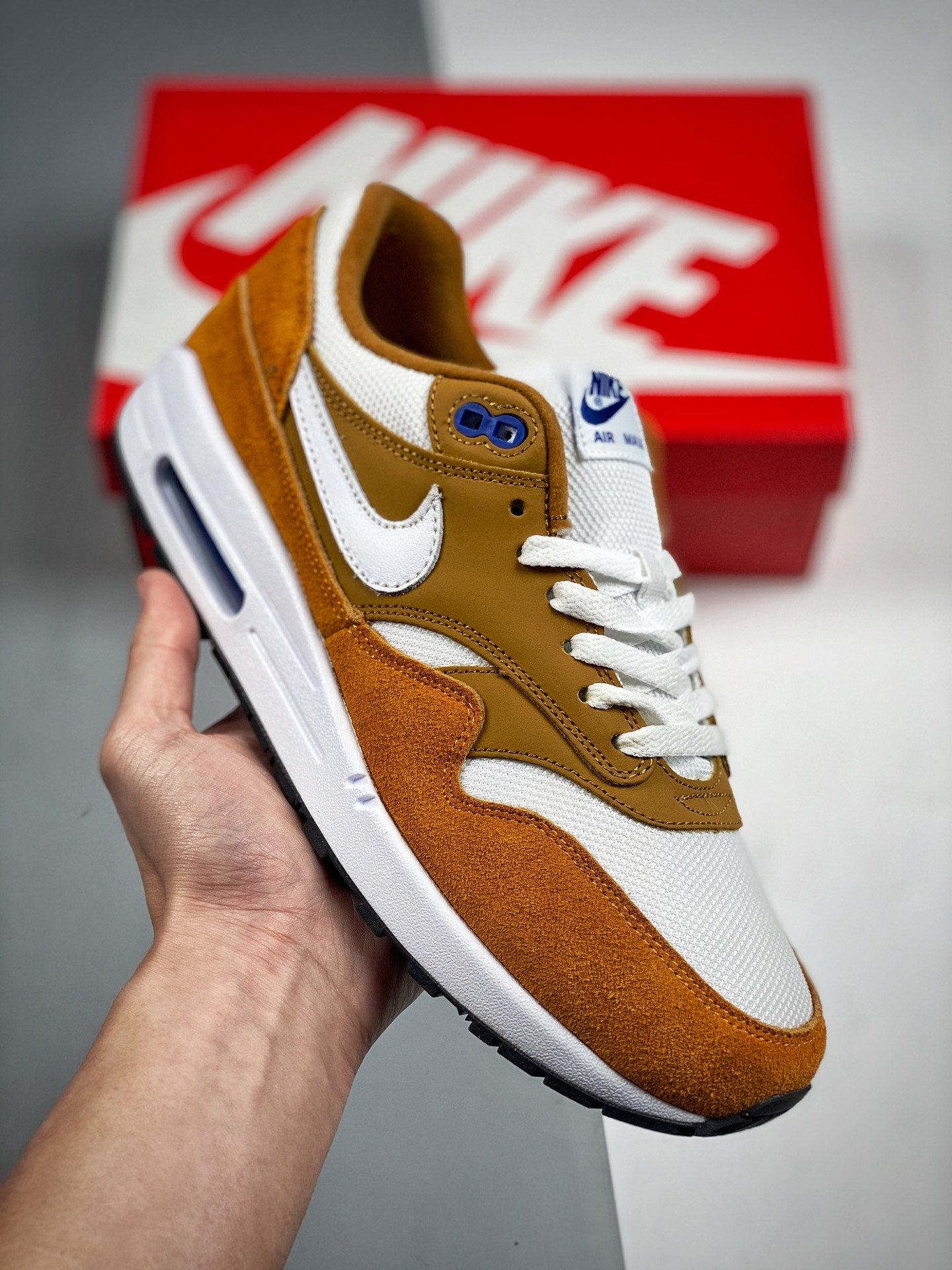 Nike Air Max 1 Dark CurrySport BlueBlackTrue White 5339926