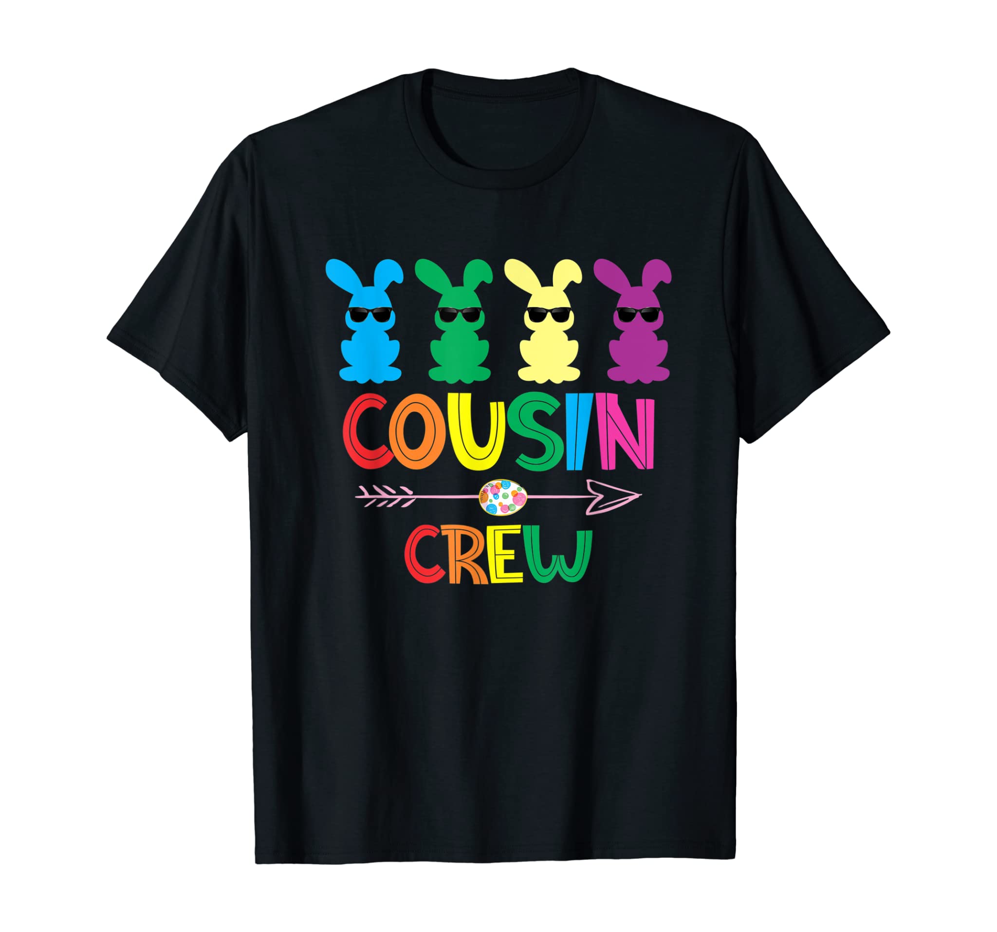 Cousin Crew Cute Bunny Rabbit Matching Easter Day Party T-Shirt