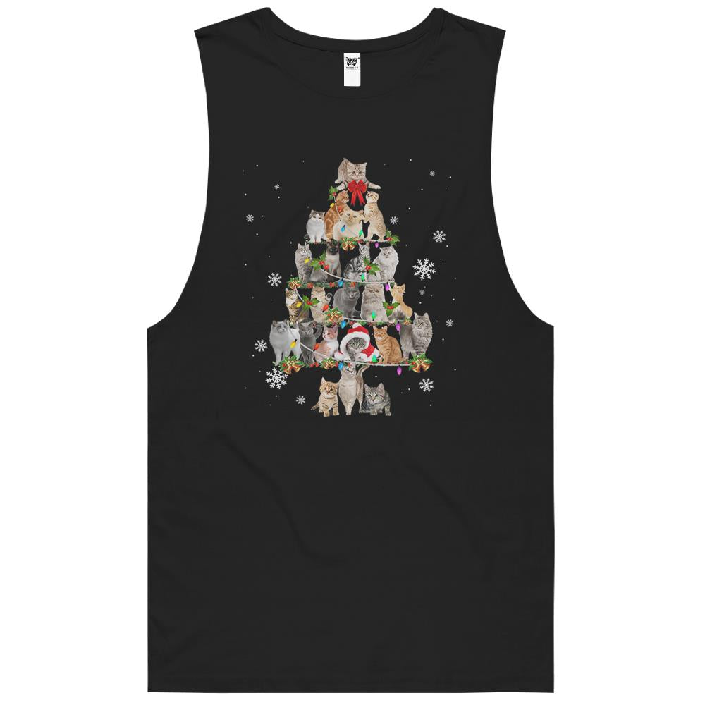 Cute Cats Kitten Christmas Tree Animal Lover Xmas Lights Merry Christmas Tank Top