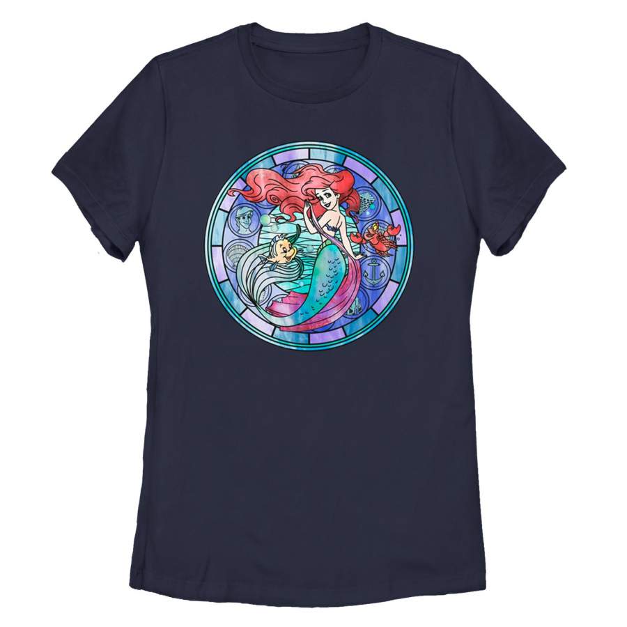 The Little Mermaid Women’s Stained Glass  T Shirt