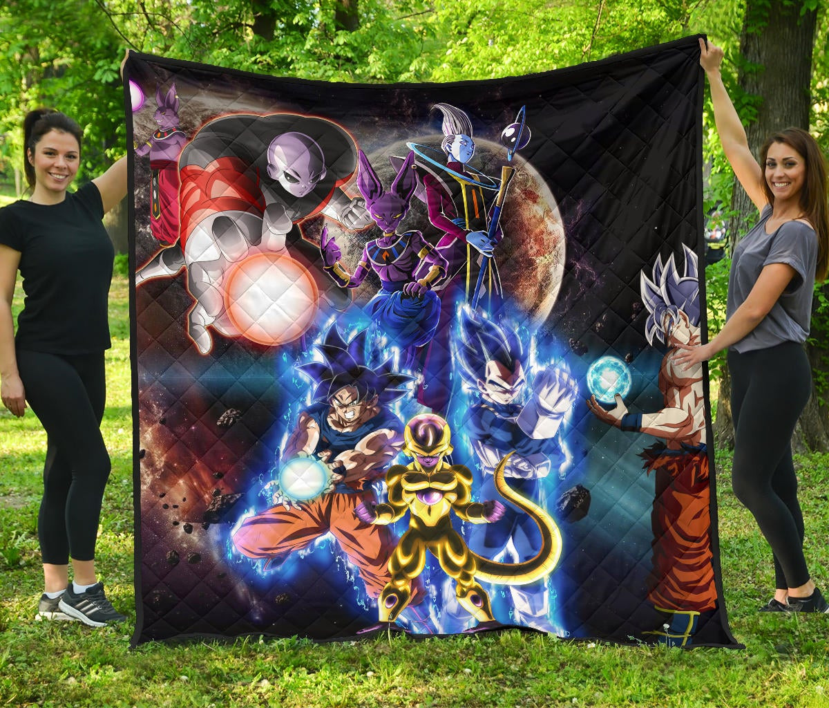 Dragon Ball Anime Db Main Characters Super Saiyan In Universe Premium Quilt Blanket