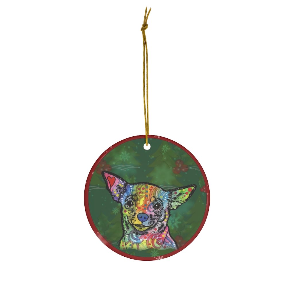 Chihuahua Design Ceramic Christmas Ornaments – Dean Russo Art