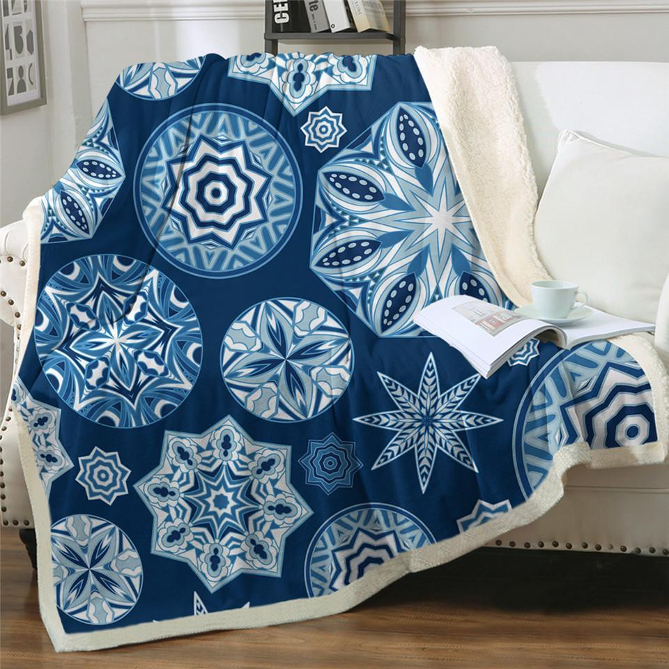 Blue Tie Dye Mandala Fleece Blanket Gift For Tie Dye Lovers Tie Dye Blanket Birthday Gift Home Decor Bedding Couch Sofa Soft And Comfy Cozy