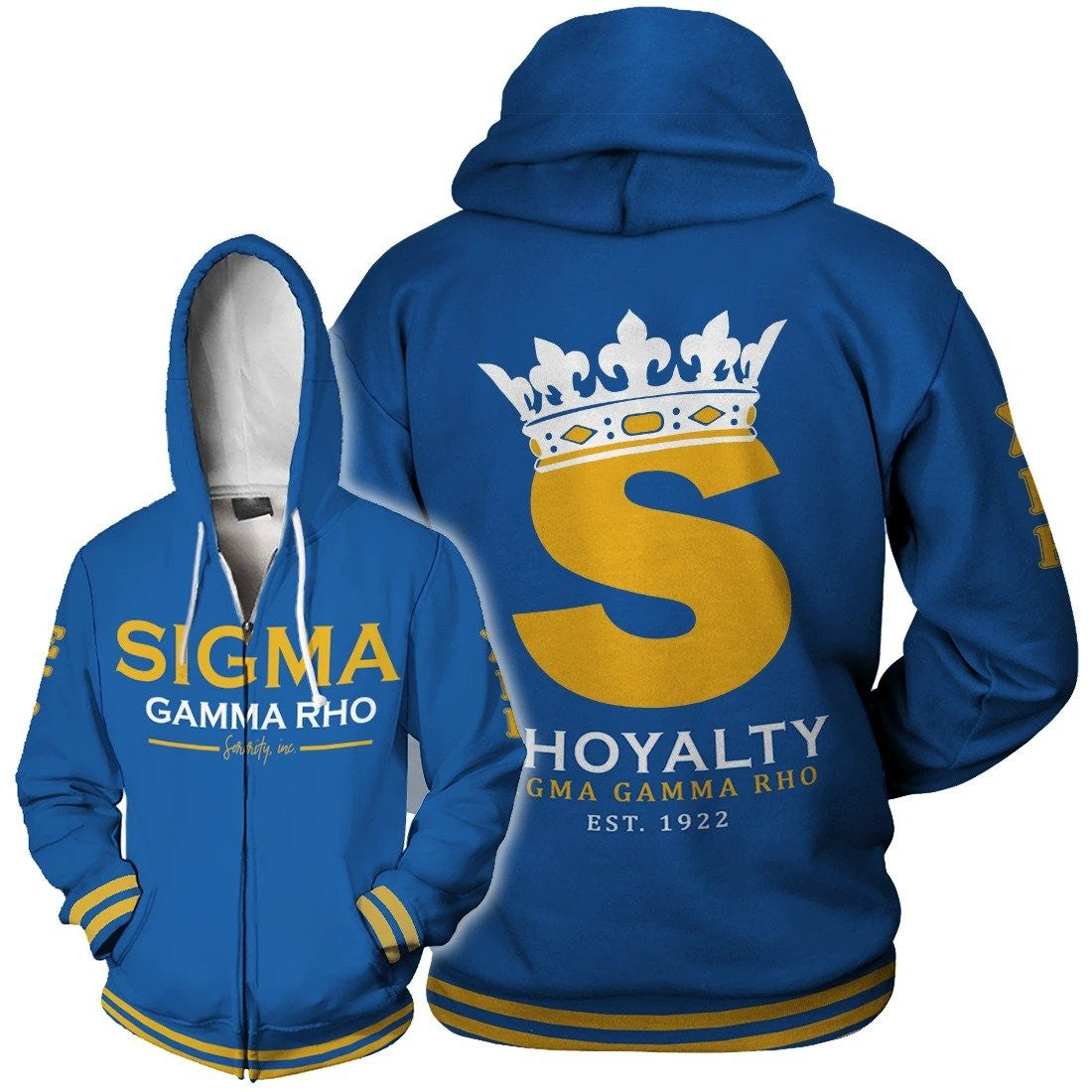 Sorority Hoodie – Lux Sigma Gamma Rho Crown Zip Hoodie