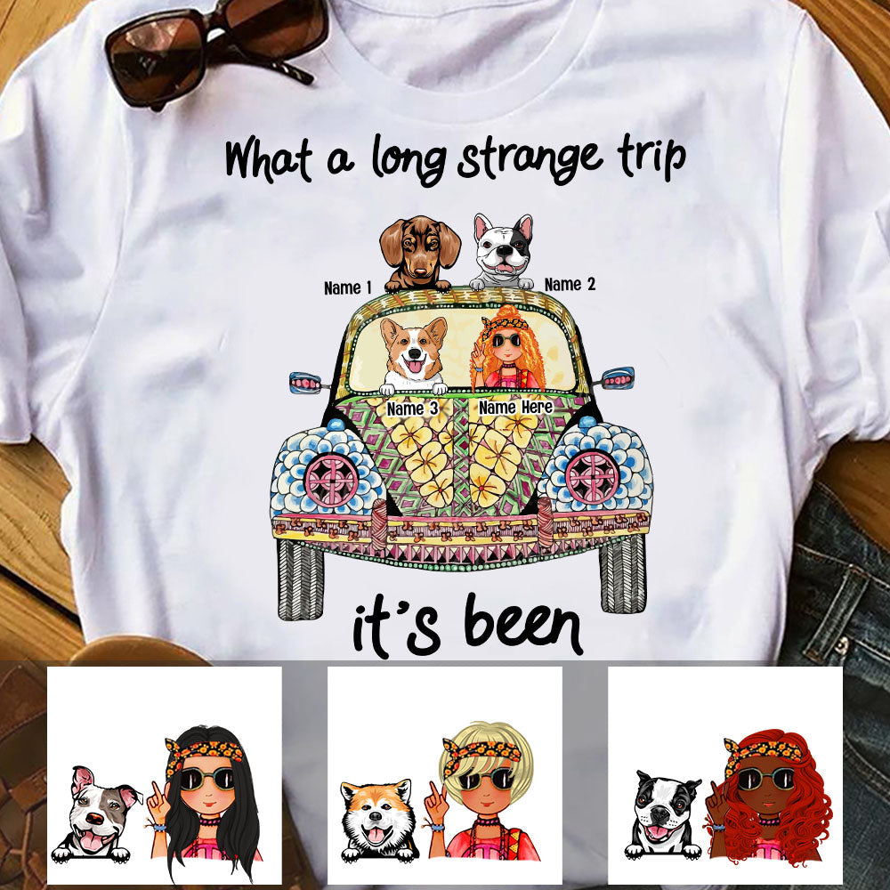 Personalized Dog Hippie Girl Strange Trip T Shirt