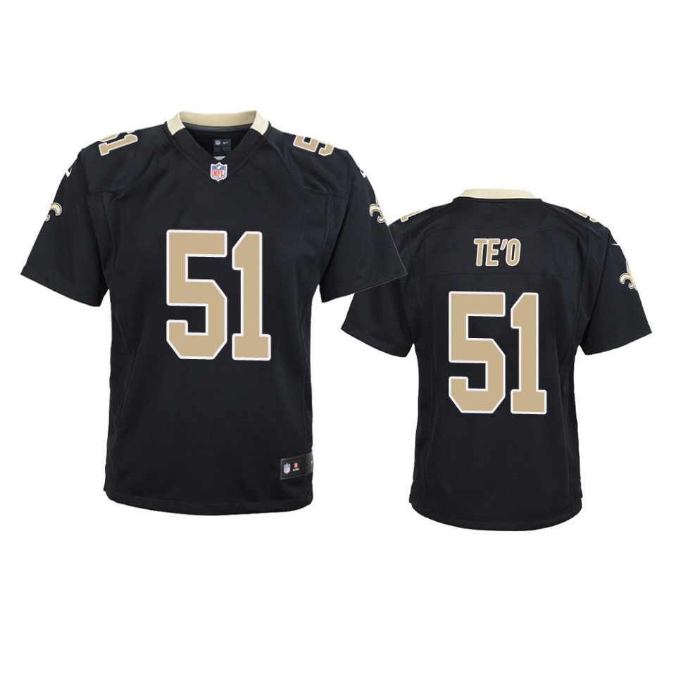 New Orleans Saints Manti Teo Game Black Youth Jersey