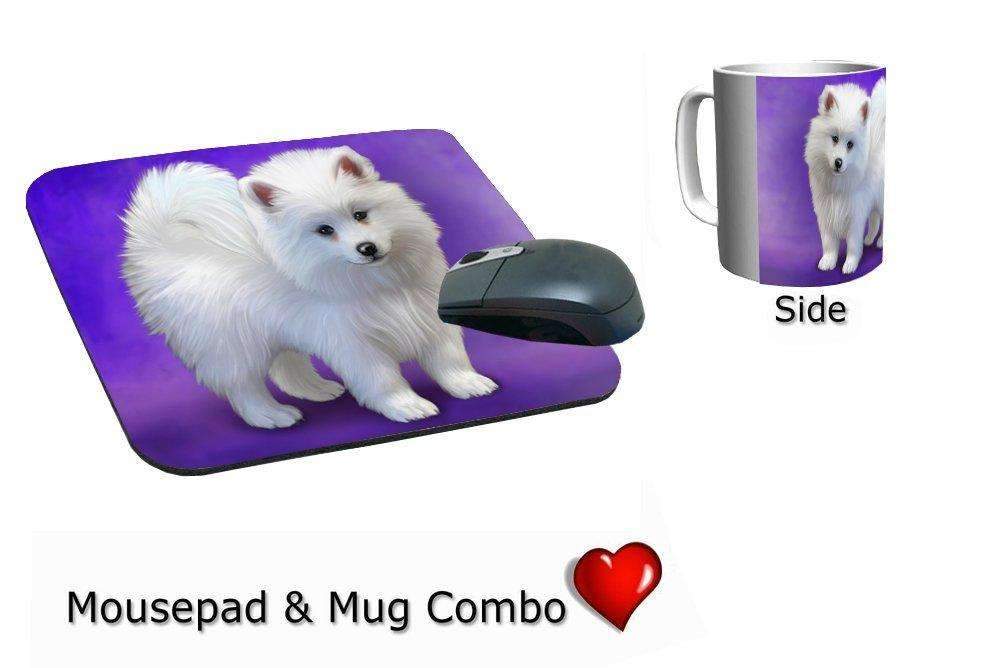 American Eskimo Puppy Dog Mug & Mousepad Combo Gift Set